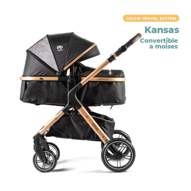 Coche Cuna Travel System Pikaboo Kansas Negro