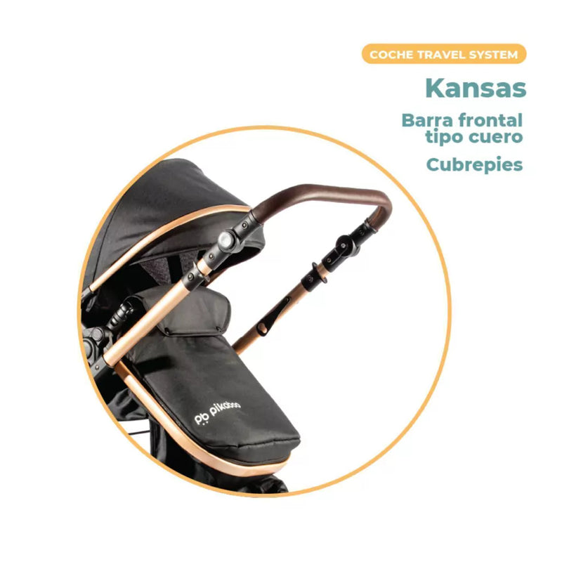 Coche Cuna Travel System Pikaboo Kansas Negro