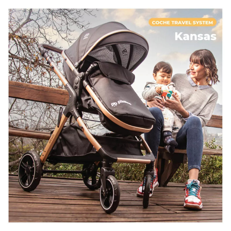 Coche Cuna Travel System Pikaboo Kansas Negro
